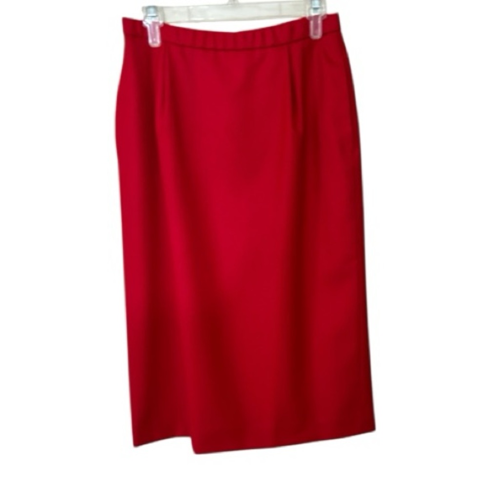 Vintage Pendleton Red Virgin Wool Skirt Suit Set Woolmark Size 10 - Picture 8 of 10